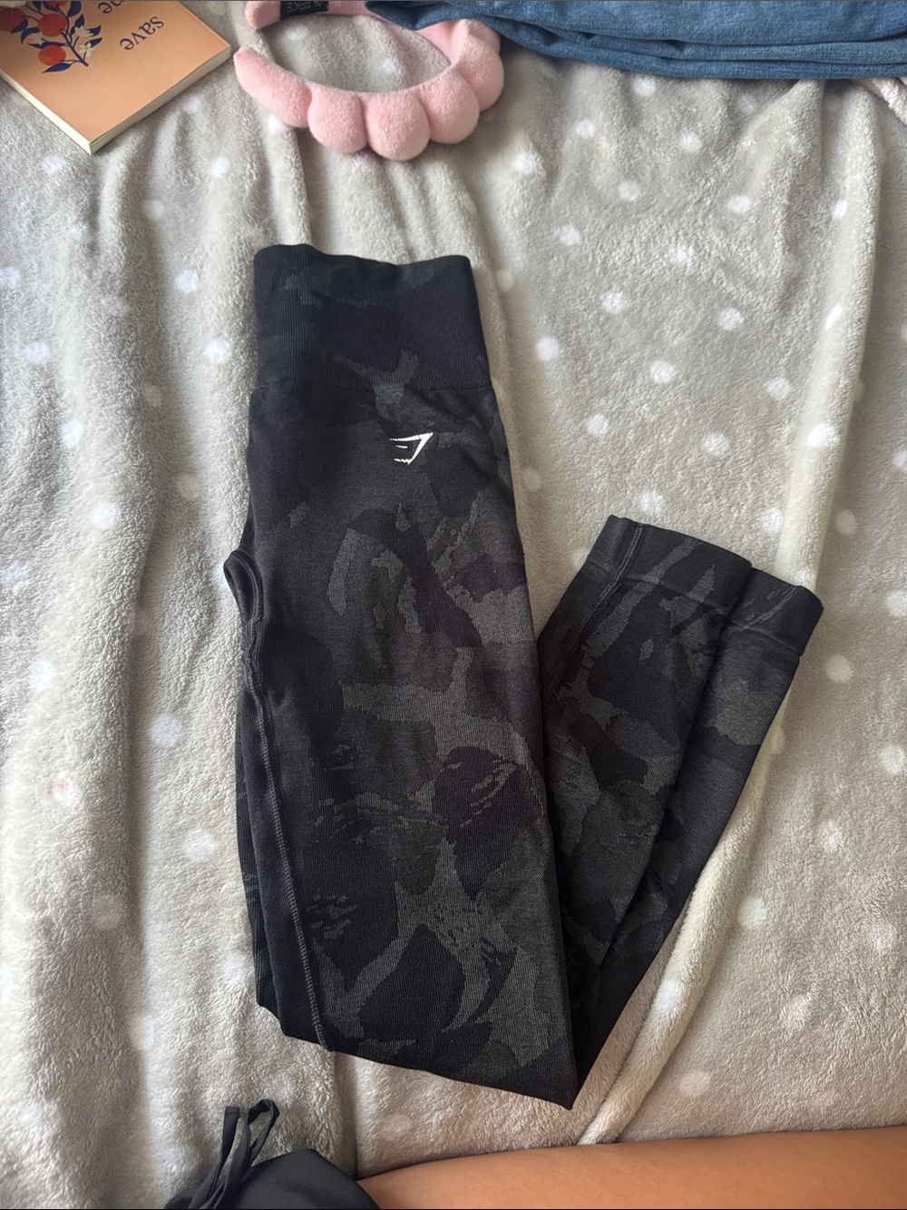 Gymshark Black Tonal Camo Kids' Leggings
